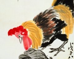 齐白石 公鸡与白菜